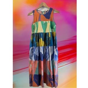 Odeeh Watercolor Print Tent Dress
